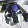 Giacca Leggera da Uomo Stile Hip-hop Autunno Primavera con Zip e Blocchi di Colore, Giacca a Vento Streetwear con Revers e Lettere