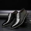 Men's Business Leather Shoes British Brown Pointed Lace Business Casual Leather Shoes Men Dress Shoes Sapato Social Masculino