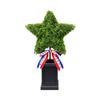 Artificial Star Shaped Topiary with Decorative Bow and Rectangular Planter for Indoor and Outdoor Display Holiday Decor