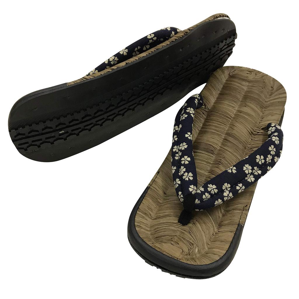 Edoten Geta Sandals with Tire Soles, Crow Bamboo, Cushioned Straps, Made In Japan, Cherry Blossom Color, Size LL
