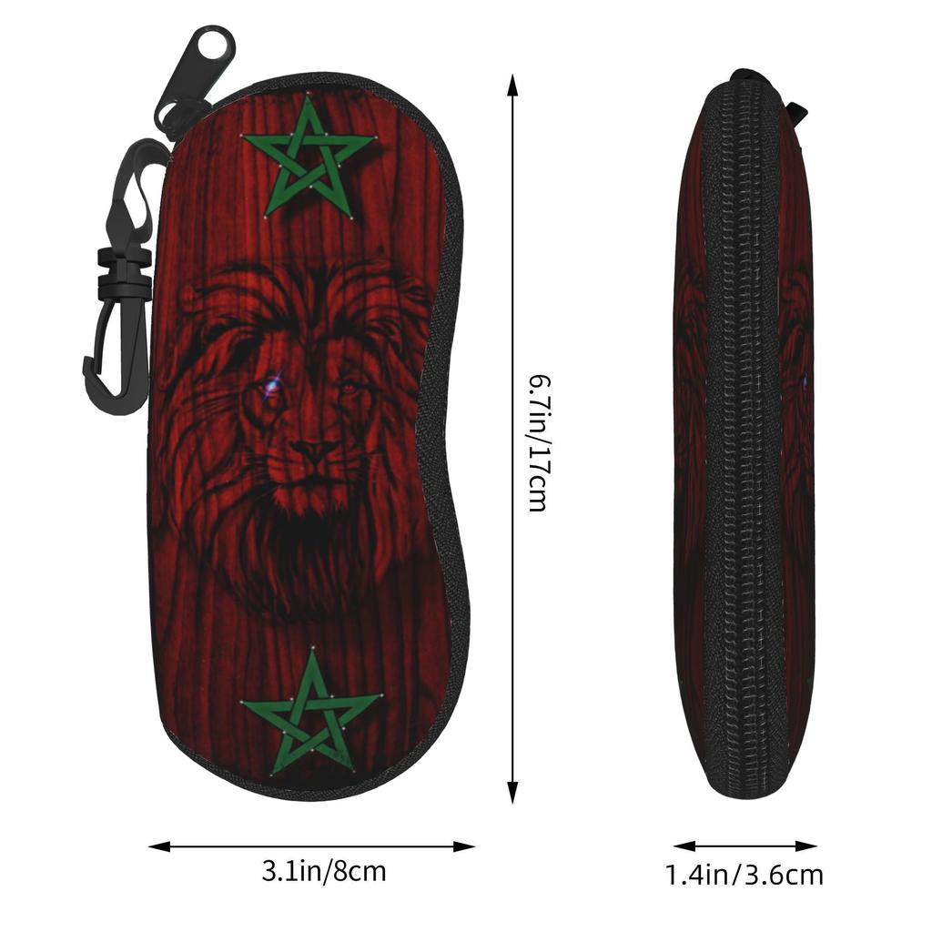 Morocco Maroc Flag Moroccan Merch Glasses Case for Girl Boy Protective Box  Glasses Protector Protector Sunglasses Box
