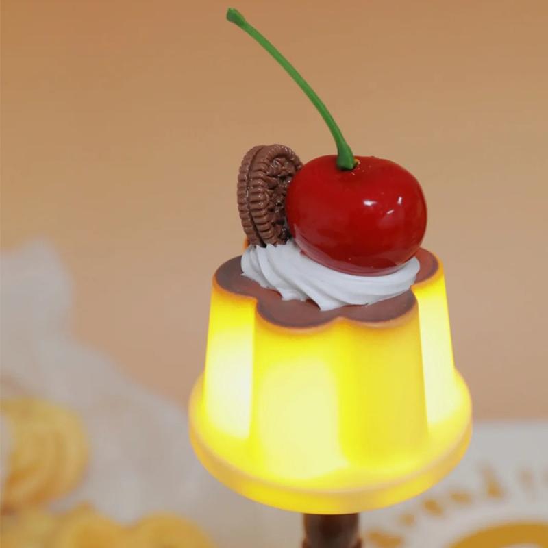 LED Bedroom Table Lamp With Battery Retro Pudding Night Light Desktop Decor Bedside SleepSuitable For Gift