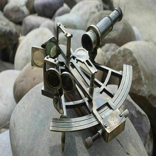 Nautical Marine Navigational Astrolabe Instrument Brass Sextant 20.32 Cm Antique Gift