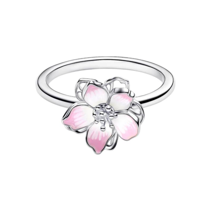 New 925 Silver Three-Leaf Clover Alphabet Heart Flower Women's Ring Suitable for Wedding Party Fashion DIY Gift