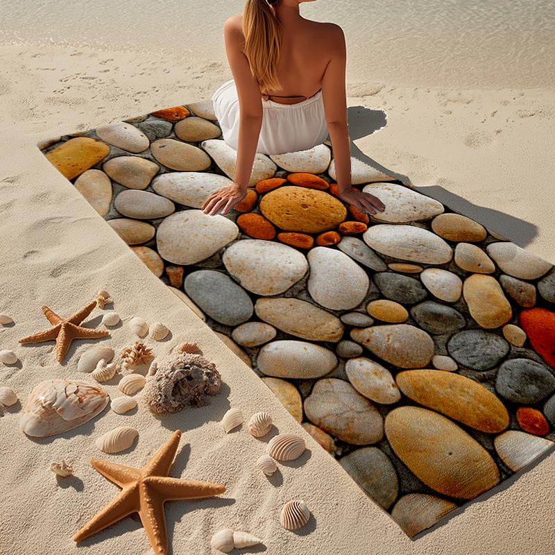 Heart-shaped Stone On Pebbles. Beach Towel, Super Soft Microfiber, Gift for Her/Him, Birthday, for Pool, Beach, Travel, Home Decor Fan gifts
