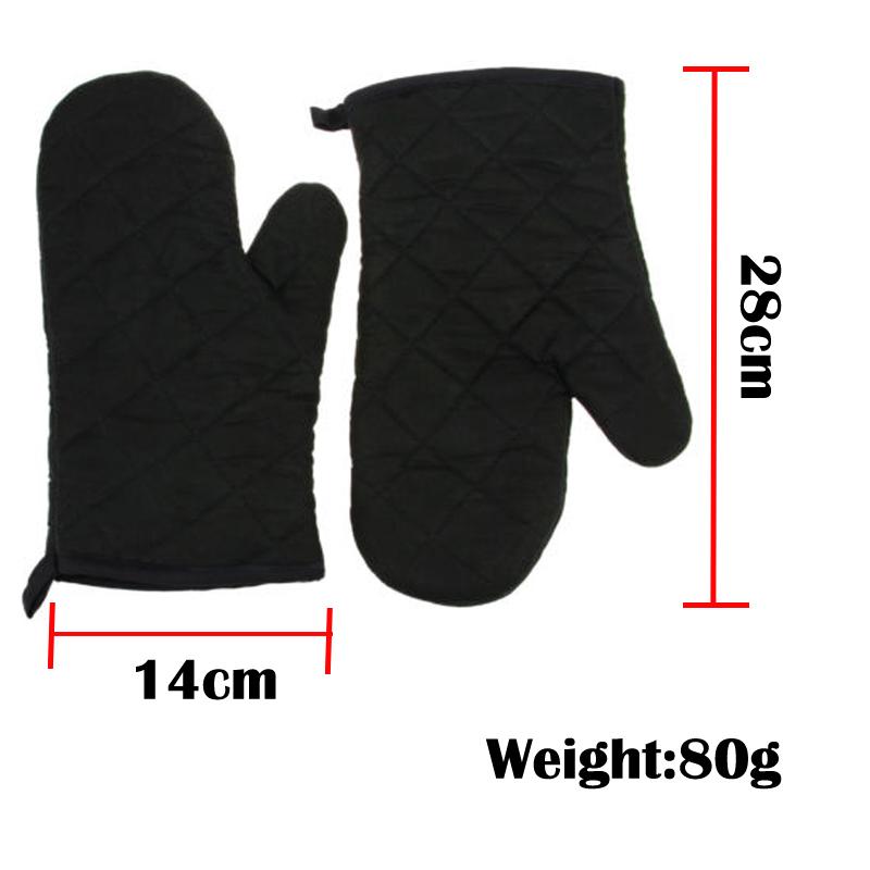 1PC New Portable Black Cotton Blend Thick Kitchen Baking Cook Insulated Padded Oven Gloves Mitt