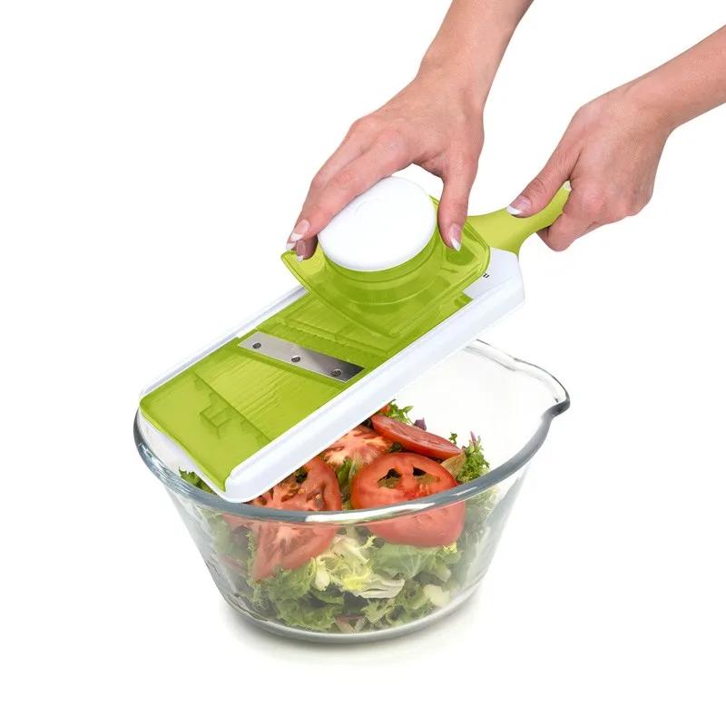 Cook'art - Slicy_express - Green - Adjustable 4-in-1 Mandoline - 1.5 L Container - BPA Free
