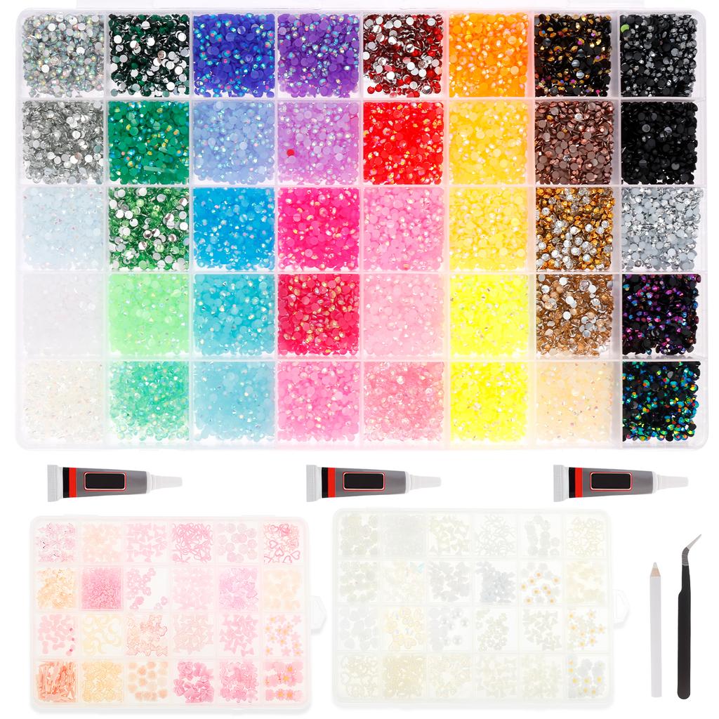 Resin Rhinestones Jelly Nail Rhinestones Resin Flat Back Colorful Glitter Charms Accessories Nail Art Decorations DIY Accessorie