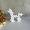 Easter Bunny Couple Rabbit Ornament Mold Cement Gypsum Pouring Silicone Mold Valentine's Day Love Rabbit Molds Home Decoration