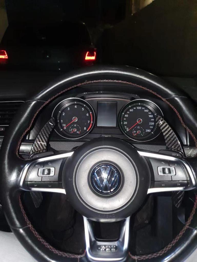 Real Carbon Fiber Shift Paddles for Scirocco, Lamando R-line, Golf 7, and GTS Steering Wheel Modification