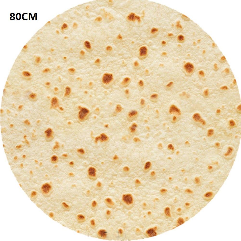1pc Tortilla Blanket Pepperoni Pizza Round Realistic Donut Soft Warm Cookies Lavash For Bed Sofa Travel Gift Adult Kids