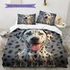 Tibetan Mastiff Dalmatian Pattern Bedding Quilt Set Quilt Cover Pillowcase Home Decoration Gift (1 * Duvet Cover + 2 * Pillowcase, Without Core)