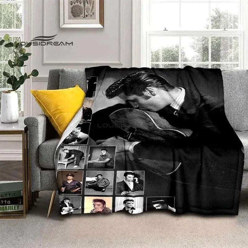 Elvis Throws Blanket 3D Printing Rock Singer Sofa Blanket Adults and Children Bedroom Living Room Decoration Blanket for Bed