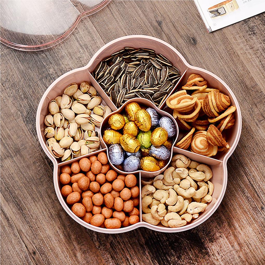 Durable Fruit Box Exquisite Craft 6 Compartments Wide Application Snack Storage Box Fruit Container