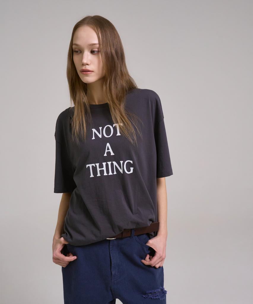 SSIN AND LEE Not A Thing Pinched T-Shirt Charcoal