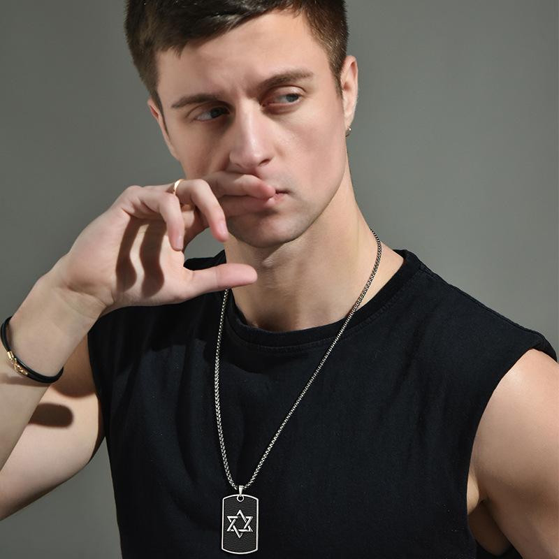 Steel Titanium Stylish Hip Hop Necklace With Geometric Pendant For Trendy Men Women And