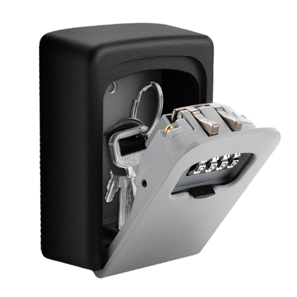 4 Digit Security Key Lock Box Wall Mount Portable Large Capacity Key Storage for Home Office