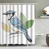 Modern Blue Jay Leaf Design Shower Curtain Waterproof Bathroom Decor for Home