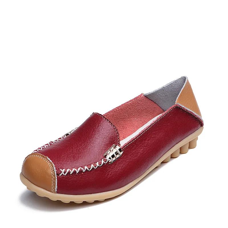 Women Shoes 2024 New Spring Summer Leather Waterproof Non-slip Cowhide Soft Sole Casual Loafers Mom Shoes Women Sneakers