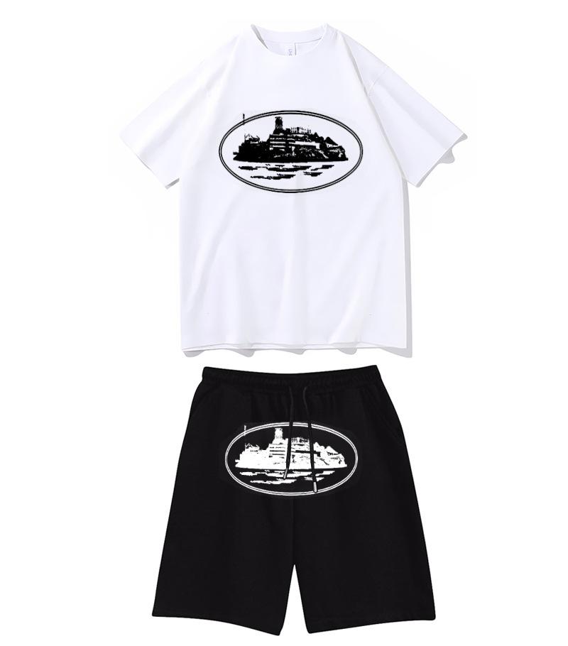 Grenzüberschreitende T-Shirts, Pullover, Unisex-Sweatshirts und Jogginghosen-Sets mit Motiv der Alcatraz-Insel, Street-Hip-Hop-Outfits