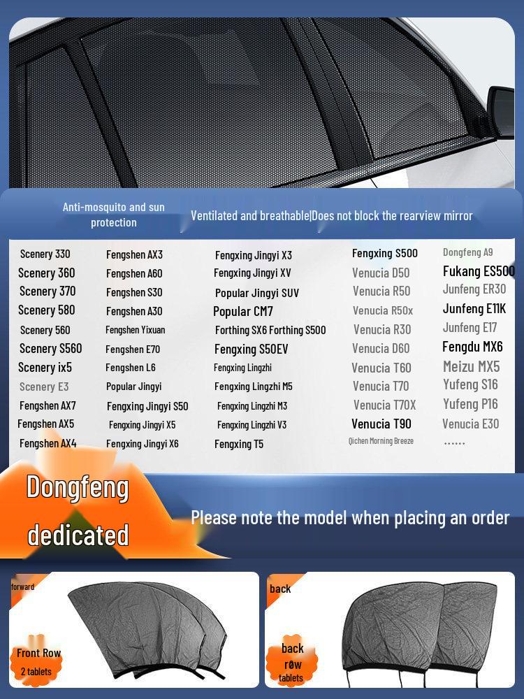 Car Window and Sunroof Anti-Mosquito Mesh: Insect-proof Sun Protection Screen & Curtain.