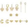Elegant European & American Hot-Selling Pearl Butterfly Heart Dangle Studs