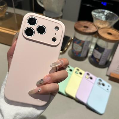 Micro-hole Silicone Case for Apple iPhone 17PROMAX: Solid Color, Integrated Button Design