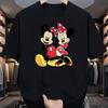 Cartoon Couple Mouse Print Cotton O-neck Tee Casual Unisex Family Matching Parent-child Short Sleeve Tops for Men Women Children