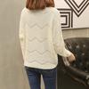 Women's Loose V-neck Knitted Sweater Hollowed Out Sweater Jacket Women's Knitted Sweater