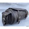 Motorcycle Vintage Black Goat Leather Tool Bag Front Fork Storage Saddle Bagf