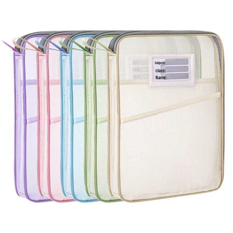 Best-Selling Transparent Student Mesh Handbag with L-Shaped Zipper