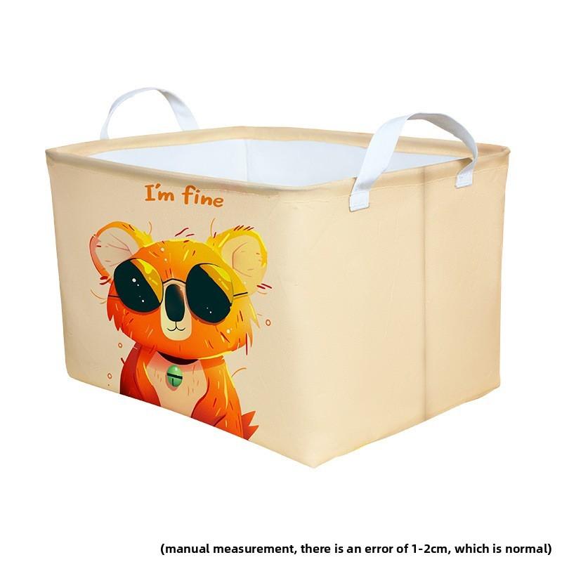 Canvas Cloth Collapsible Storage Basket For Dormitory Clothes And Toy Organization