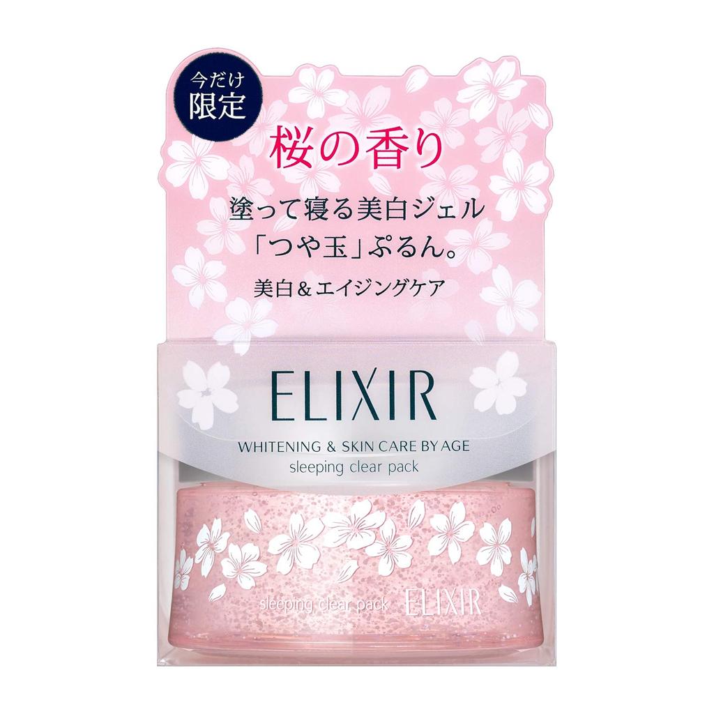 ELIXIR WHITE Sleeping Clear Pack CS Face Pack Cherry Blossom Scent 105g [Quasi-drug]