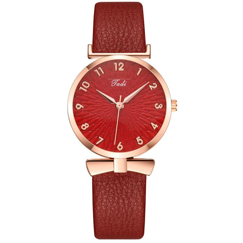 Pu Leather Strap Wristwatch Quartz Watches for Women Clock Watch Gift