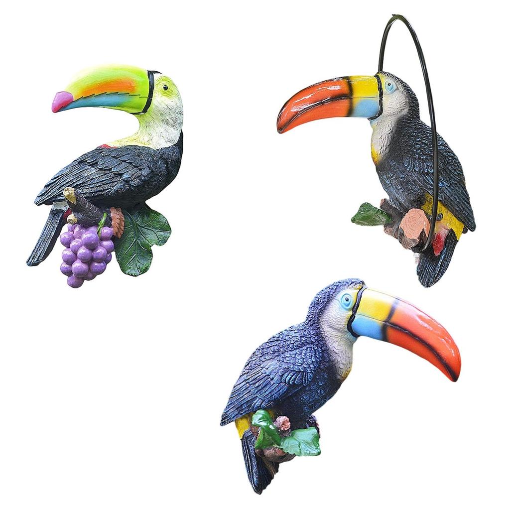 Toucan Tree Decor Funny Desktop Table Ornament Sculpture for Lawn Porch Gift