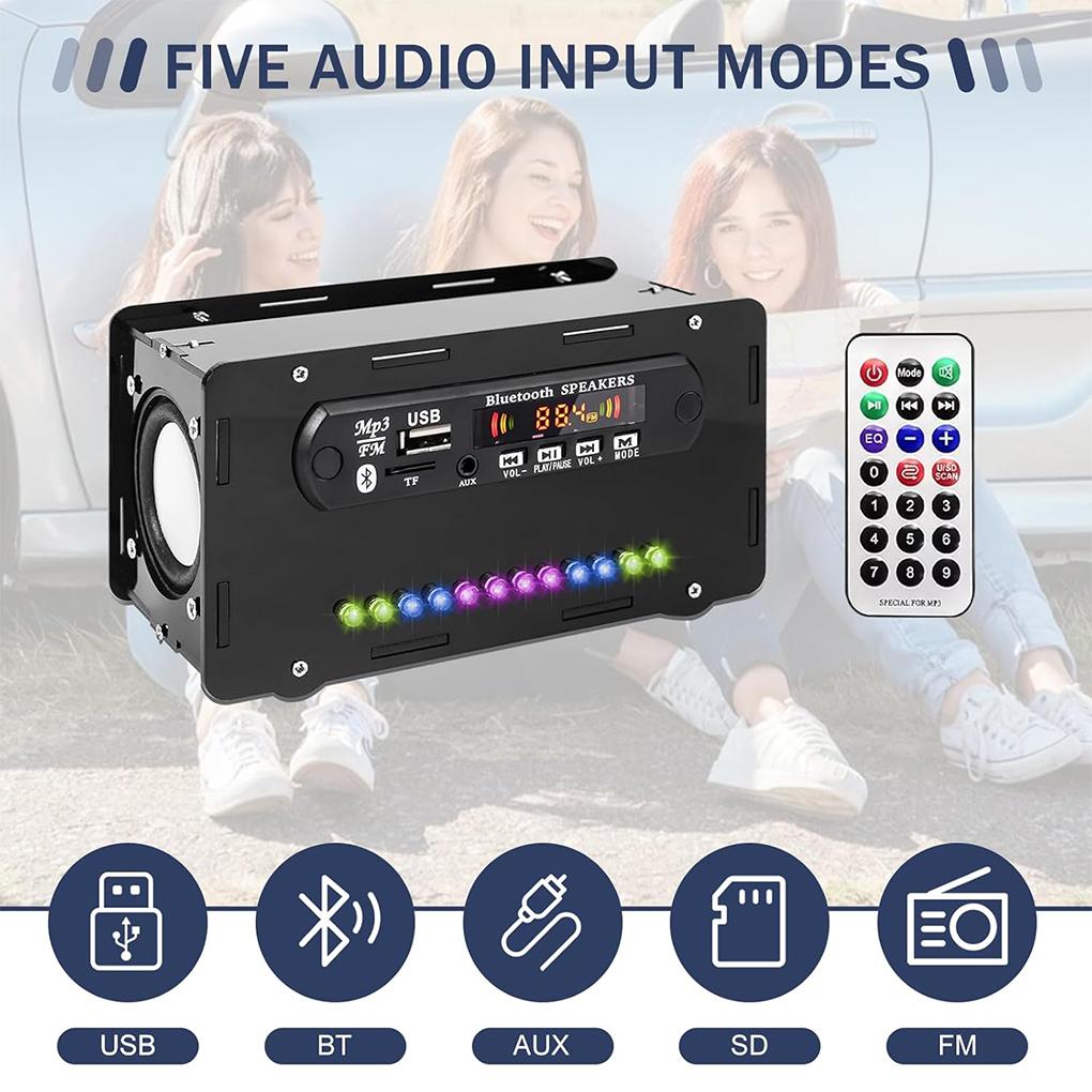 DIY Bluetooth-Compatible Speaker Kit LED FM Radio USB Mini Home Sound Amplifier with Digital Display Soldering Project Practice
