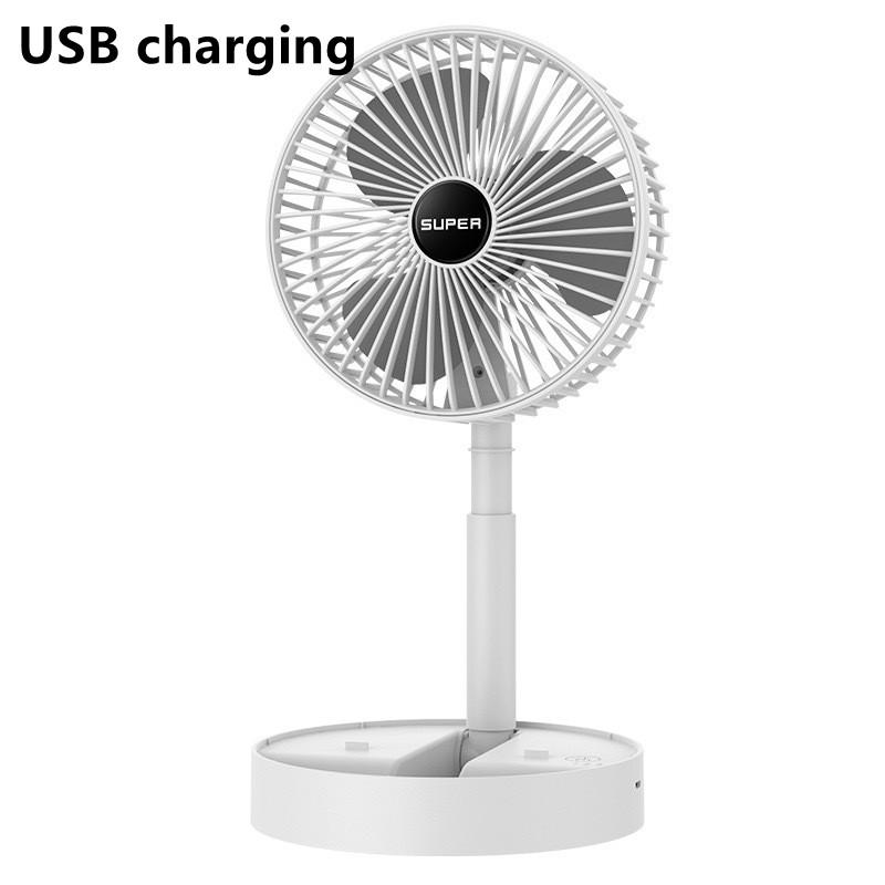 Stand Fan 6 Inch Folding Portable Telescopic USB Rechargeable Battery 3 Speeds Super Quiet Adjustable Height