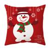 Federa Cuscino a Tema Natalizio Fondo Rosso Lino Corto Peluche Stampato Federa Cuscino Regalo Festivo