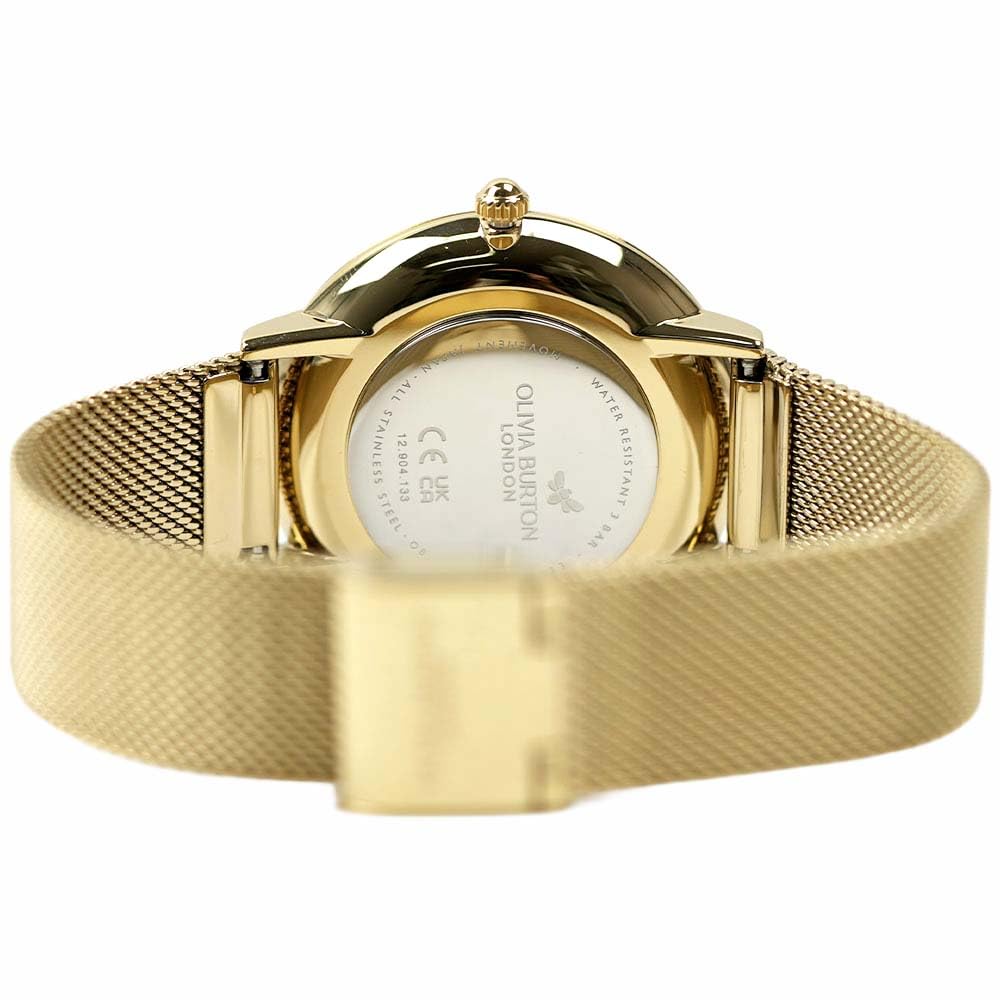 Olivia Burton Signature 35mm Butterfly Light Gold Sunray OLIVIA BURTON 24000147 Ultra-Slim Watch, Mesh,