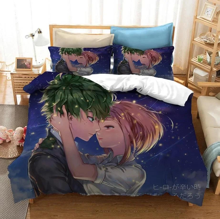 My H-Hero A-Academia 3D Printed Bedding Set Japan Anime Duvet Covers With Pillowcases Bedclothes Bed Linen For Friends