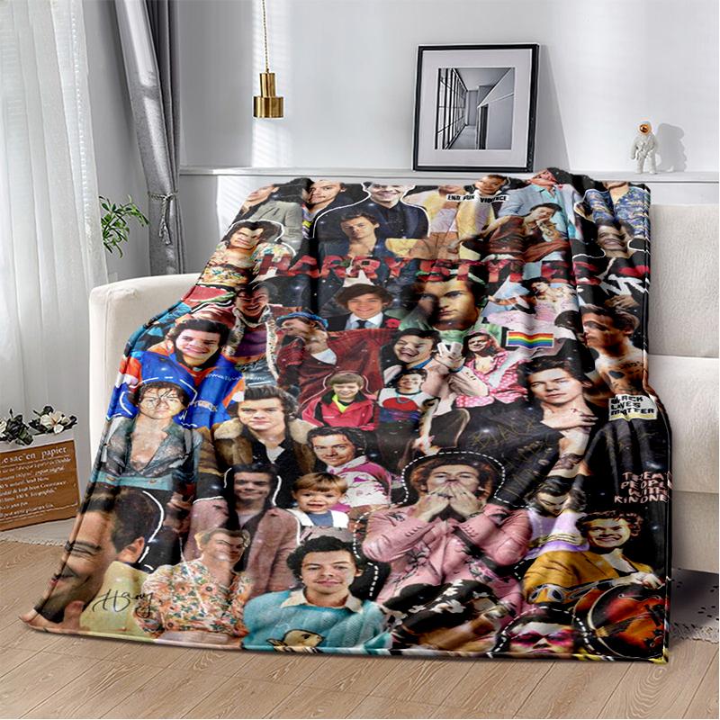 29 Style H-Harry Styles Singer Star Soft Flannel Blanket for Beds Bedroom Sofa Picnic,Throw Blanket for Leisure Nap Gift