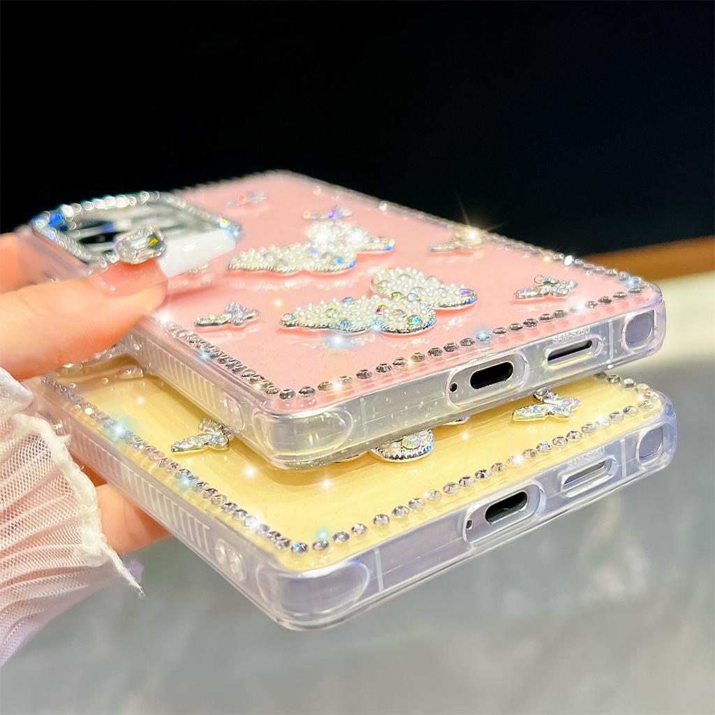 Handmade Sparkly Diamond Butterfly Swarm IMD Phone Case, Compatible with Samsung S23 Ultra/S24/S25 & A07/A15/A16/A17/A26/A35/A36/A55/A56