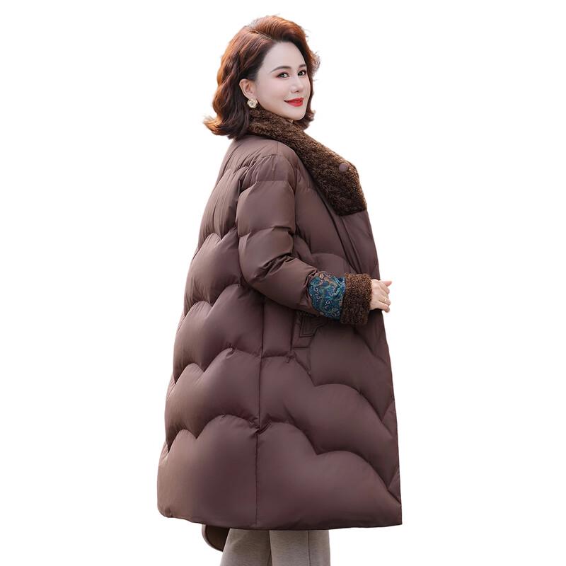 YAYA Women's 2025 Winter Long Duck Down Coat with Fur Collar