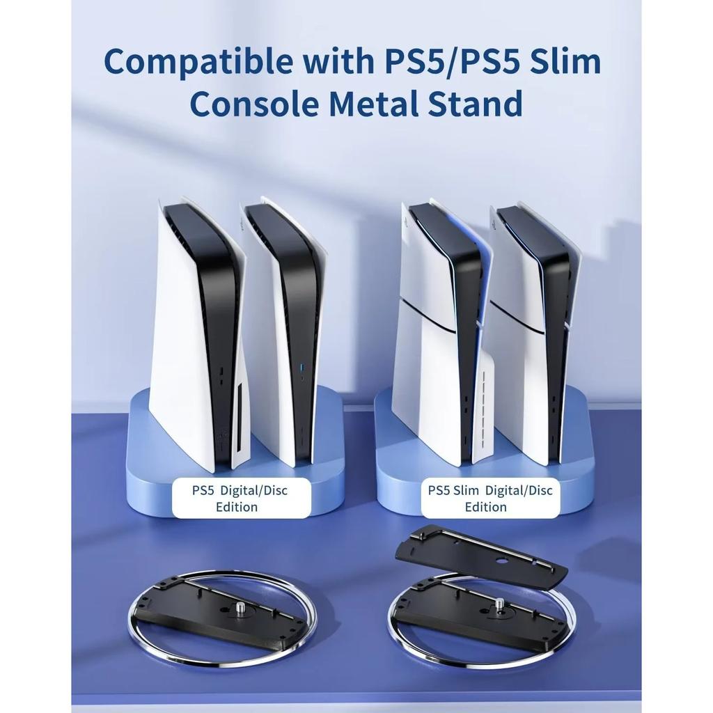 Vertical Cooling Stand for Playstation PS5 Slim Disc / Digital Console Anti-Slip Base Bracket Holder for PS5 Pro Accessories