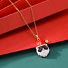 Women's Santa Claus Enamel Pendant Necklace, Non-Fading Rhinestone, Light Luxury Holiday Jewelry
