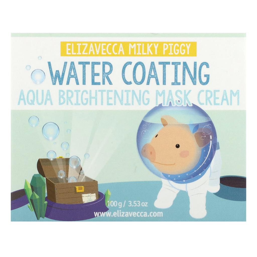 Elizavecca Milky Piggy, Water Coating Aqua Brightening Beauty Mask Cream, 100 G (3.53 Oz)