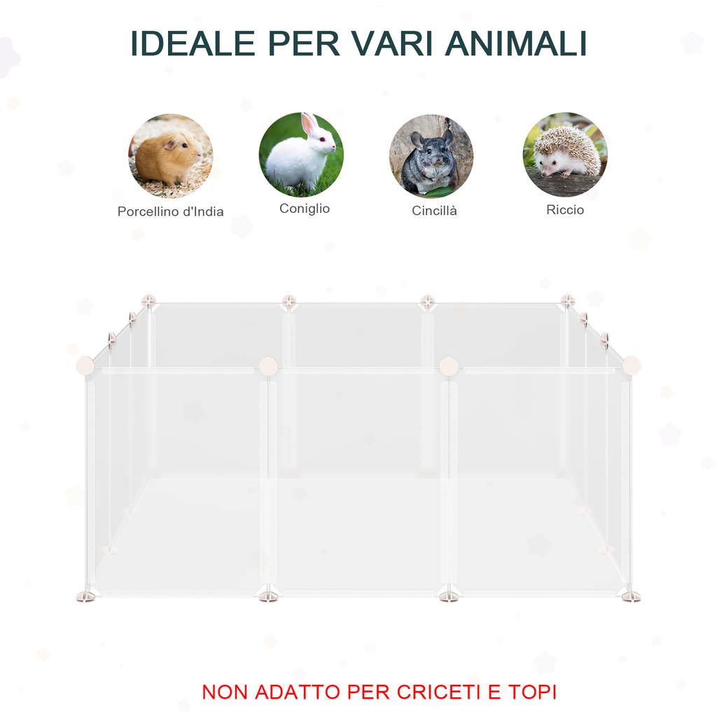 Modular Metal and PP Playpen for Puppies and Small Animals, 12 Panels, 35x45cm, White