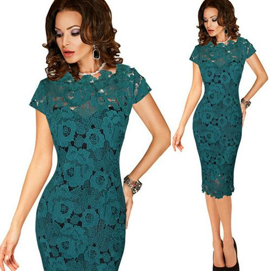 2024 Women's European & American Lace Bodycon Pencil Dress