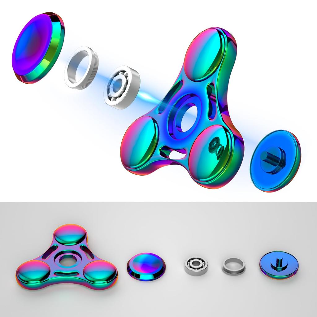 Metal Fidget rotator for over 3 minutes - High speed precision metal manual rotator for EDC, ADHD, anxiety