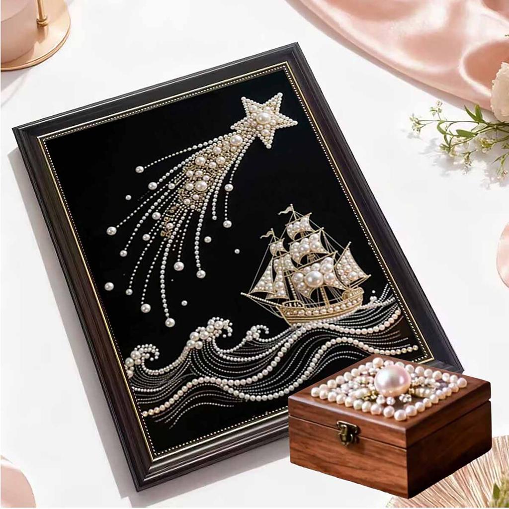 Pearl Meteor DIY Diamond Art Kits 15.7x19.6inch Gem Art Diamond Painting Kits Without Frame for Adults Gift Idea Home Wall Decor